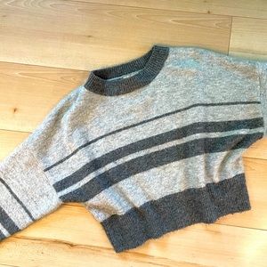 TOPSHOP Grey Cropped Knit Sweater